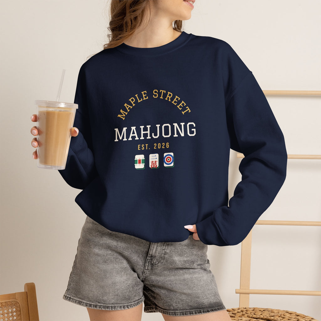 Personalized Mahjong Club Sweatshirt, Custom Group Name Unisex Crewneck