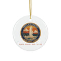 Yellowstone National Park Ornament – Vintage Geyser Basin Ceramic Christmas Ornament – Emblem