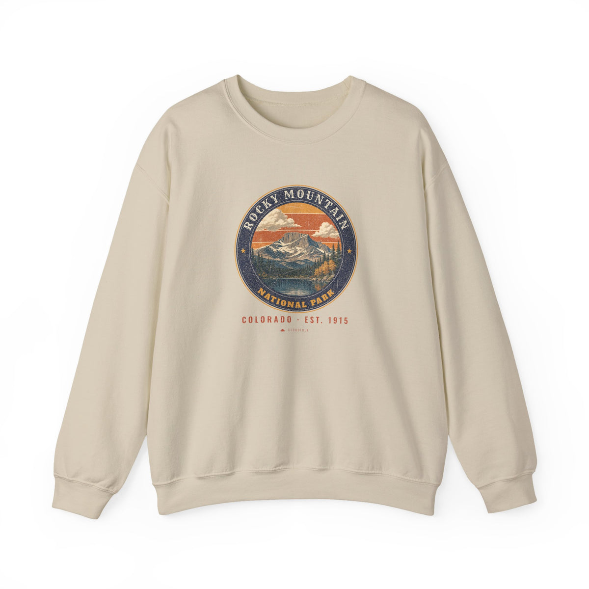 Rocky Mountain National Park Sweatshirt – Vintage Longs Peak Crewneck – Emblem