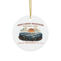 Great Smoky Mountains National Park Ornament – Vintage Misty Ridges Ceramic Christmas Ornament – Landscape
