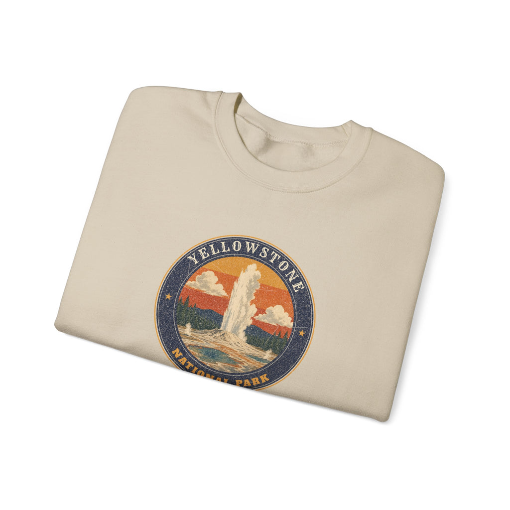 Yellowstone National Park Sweatshirt – Vintage Geyser Basin Crewneck – Emblem
