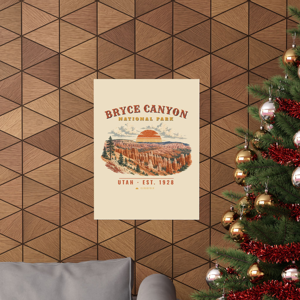 Bryce Canyon National Park Poster – Vintage Hoodoo Amphitheater 18x24 Art Print – Landscape