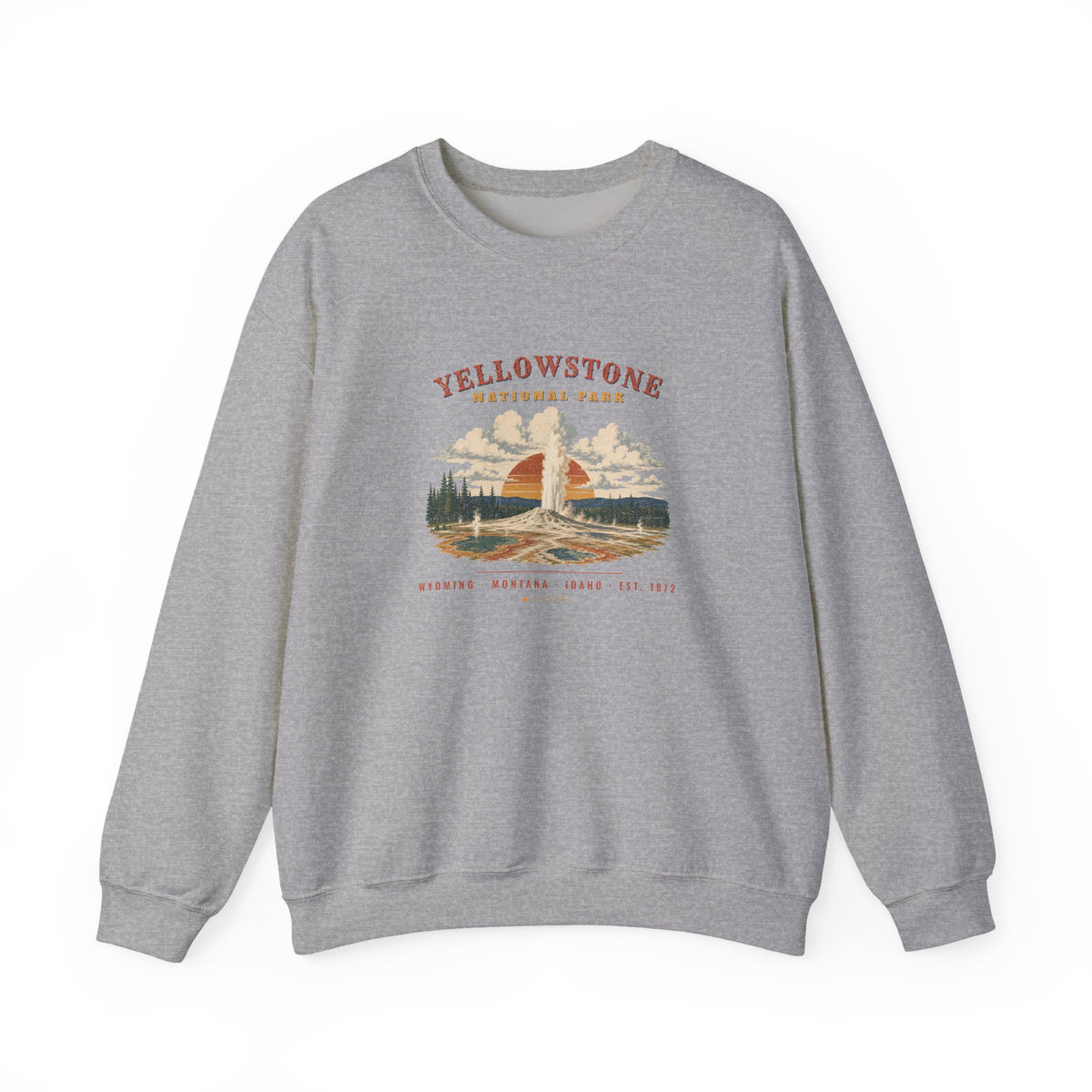 Yellowstone National Park Sweatshirt – Vintage Geyser Basin Crewneck – Landscape