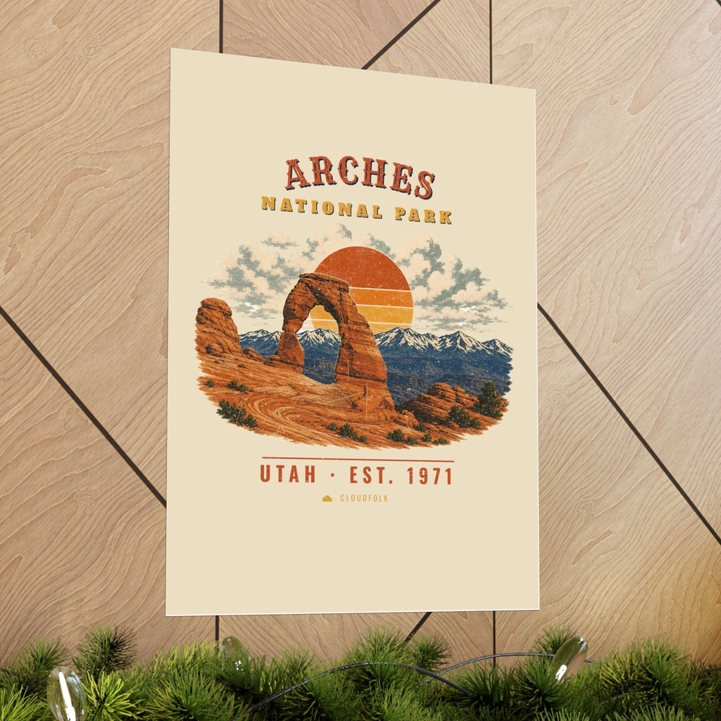 Arches National Park Poster – Vintage Delicate Arch 18x24 Art Print – Landscape