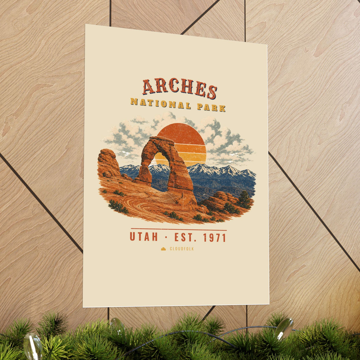 Arches National Park Poster – Vintage Delicate Arch 18x24 Art Print – Landscape