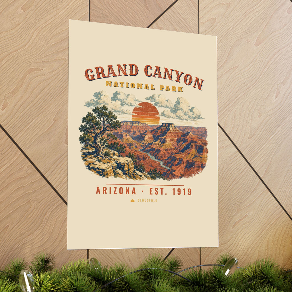 Grand Canyon National Park Poster – Vintage South Rim 18x24 Art Print – Landscape
