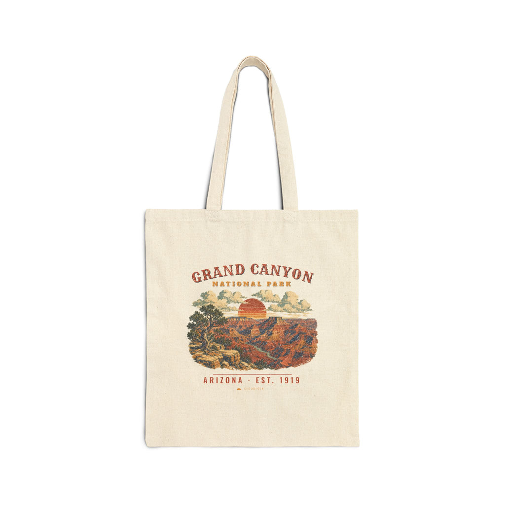 Grand Canyon National Park Tote Bag – Vintage South Rim Natural Canvas Tote – Landscape
