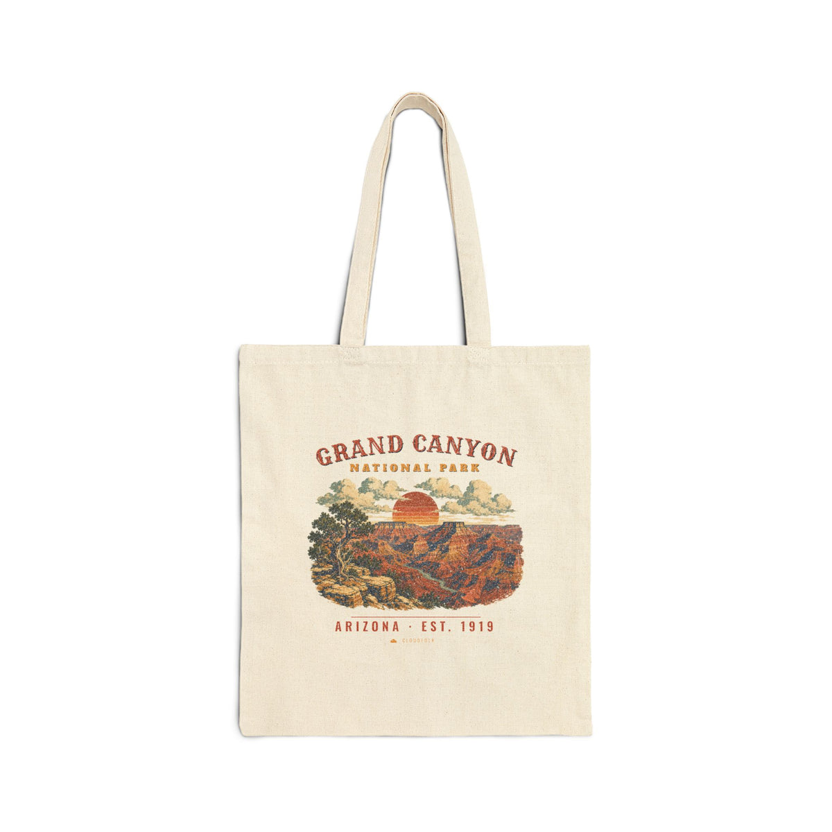 Grand Canyon National Park Tote Bag – Vintage South Rim Natural Canvas Tote – Landscape