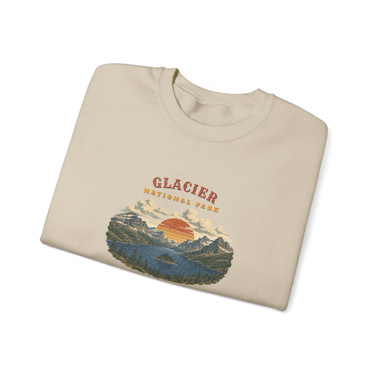 Glacier National Park Sweatshirt – Vintage St. Mary Lake Crewneck – Landscape