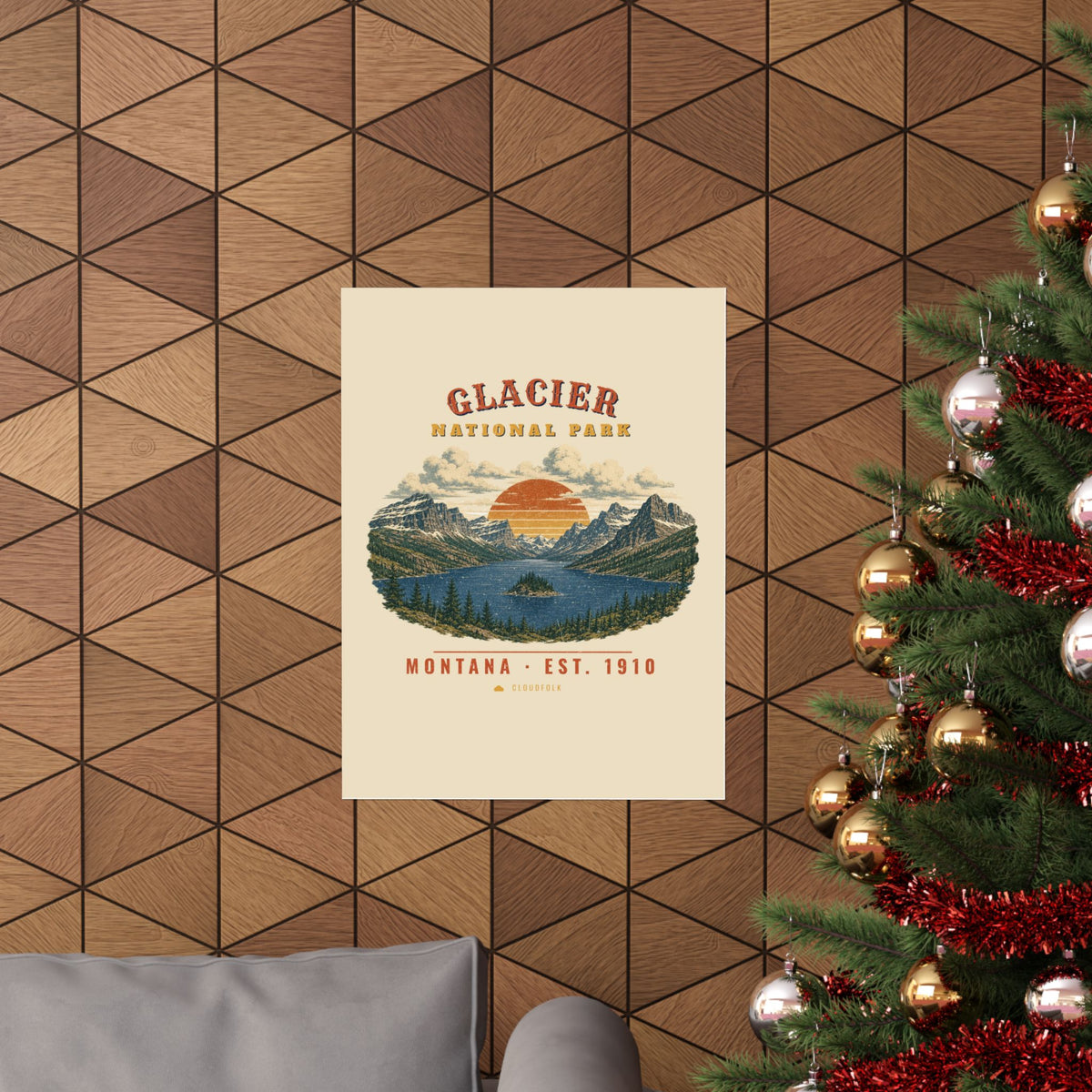 Glacier National Park Poster – Vintage St. Mary Lake 18x24 Art Print – Landscape