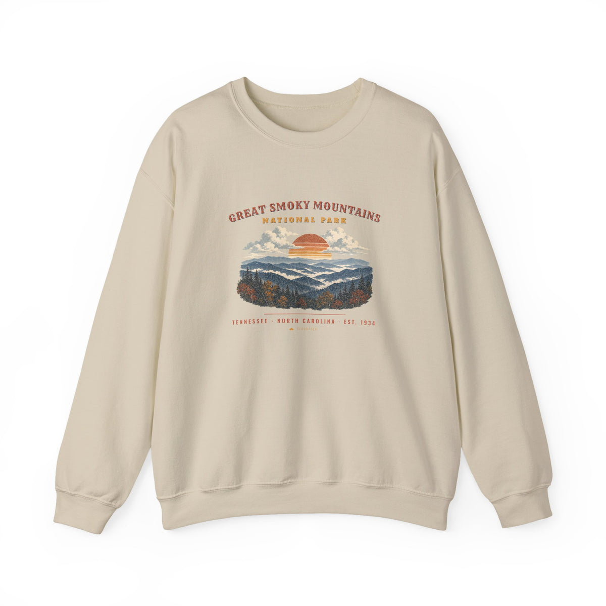 Great Smoky Mountains National Park Sweatshirt – Vintage Misty Ridges Crewneck – Landscape