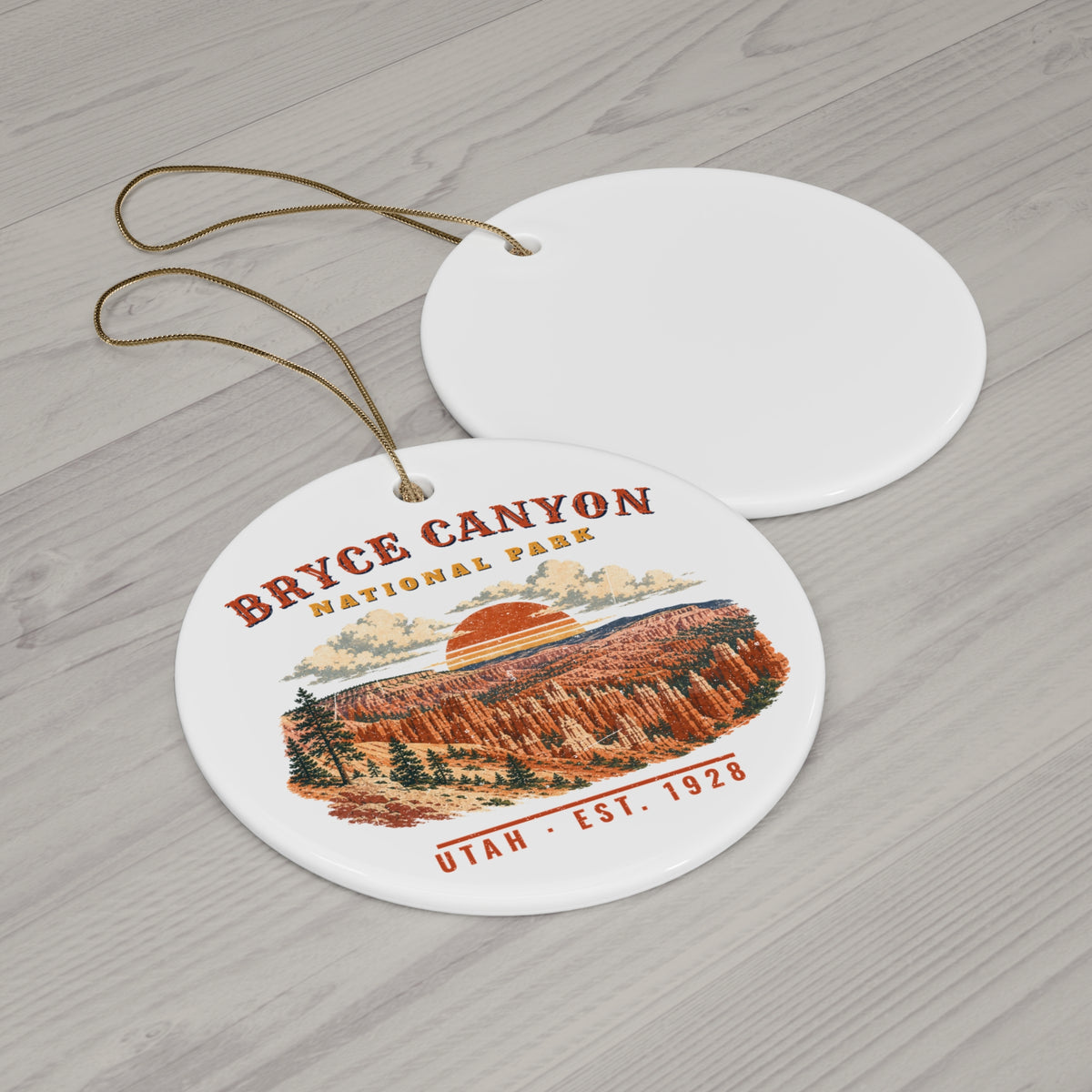 Bryce Canyon National Park Ornament – Vintage Hoodoo Amphitheater Ceramic Christmas Ornament – Landscape