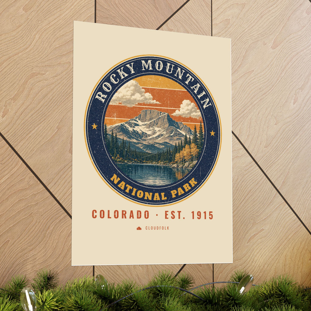 Rocky Mountain National Park Poster – Vintage Longs Peak 18x24 Art Print – Emblem