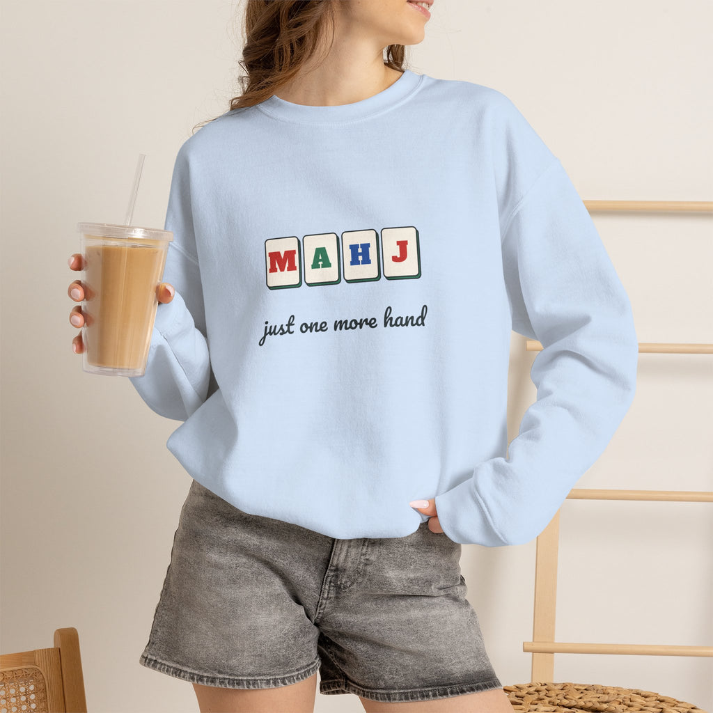 Mahj Tile Letters Sweatshirt, Just One More Hand Mahjong Crewneck