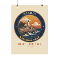Acadia National Park Poster – Vintage Lighthouse Coast 18x24 Art Print – Emblem