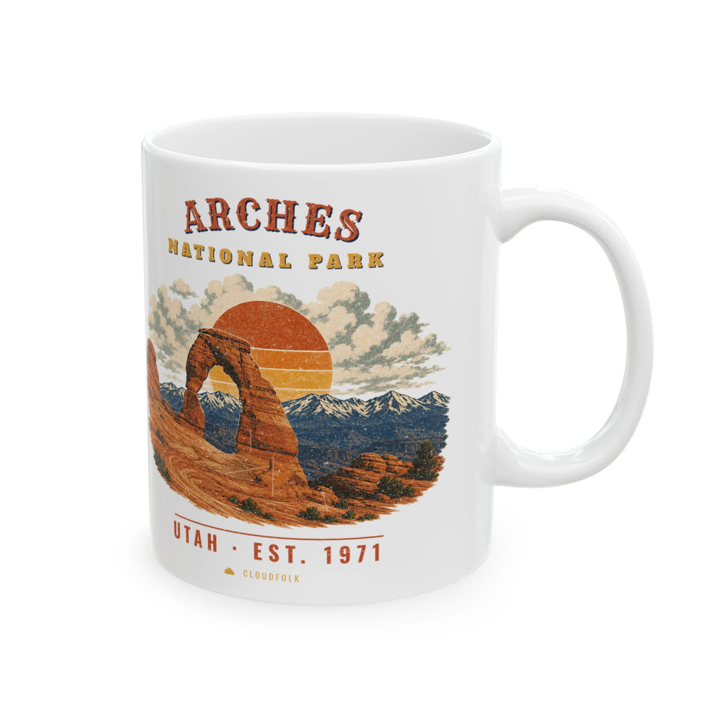 Arches National Park Mug – Vintage Delicate Arch 11oz Coffee Mug – Landscape
