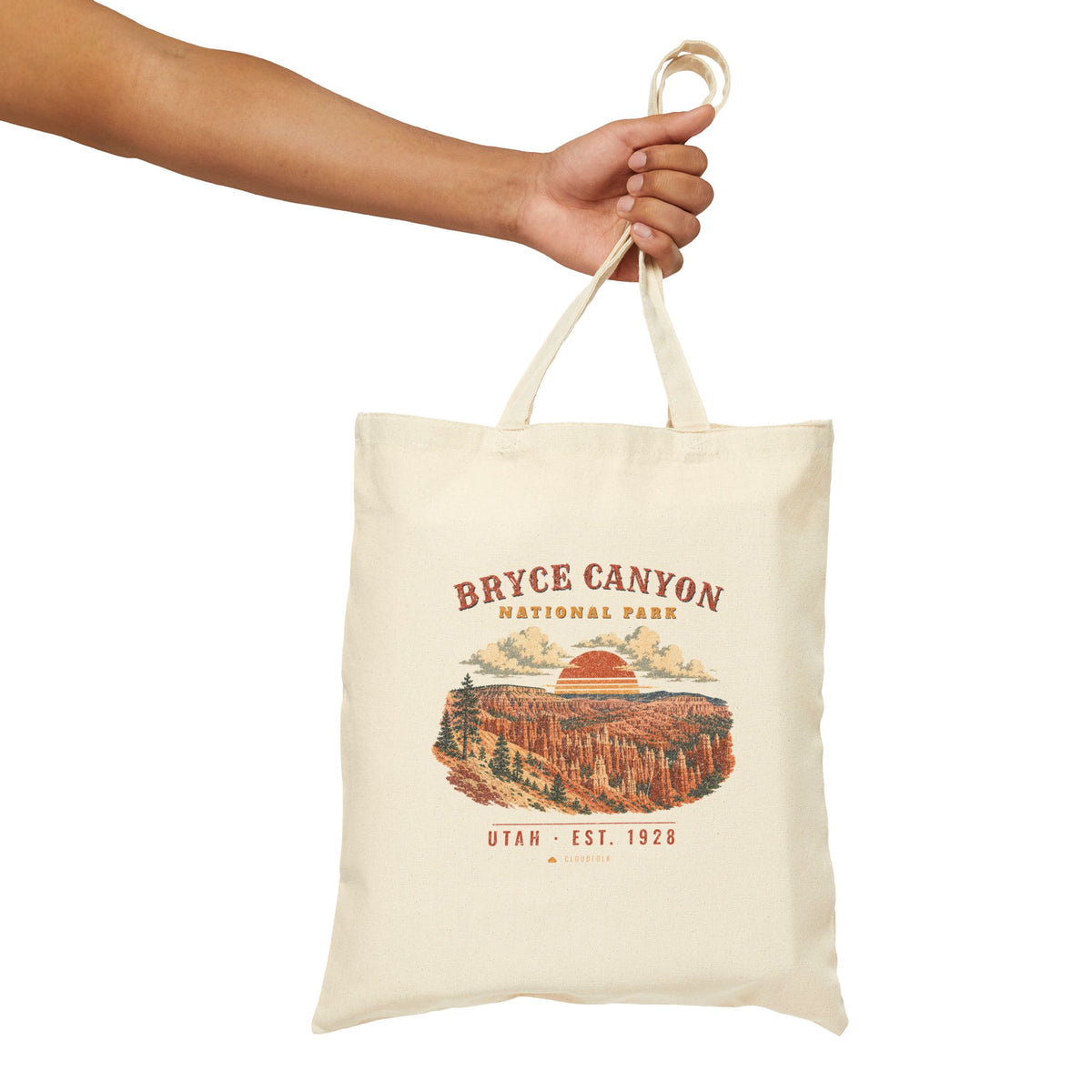 Bryce Canyon National Park Tote Bag – Vintage Hoodoo Amphitheater Natural Canvas Tote – Landscape