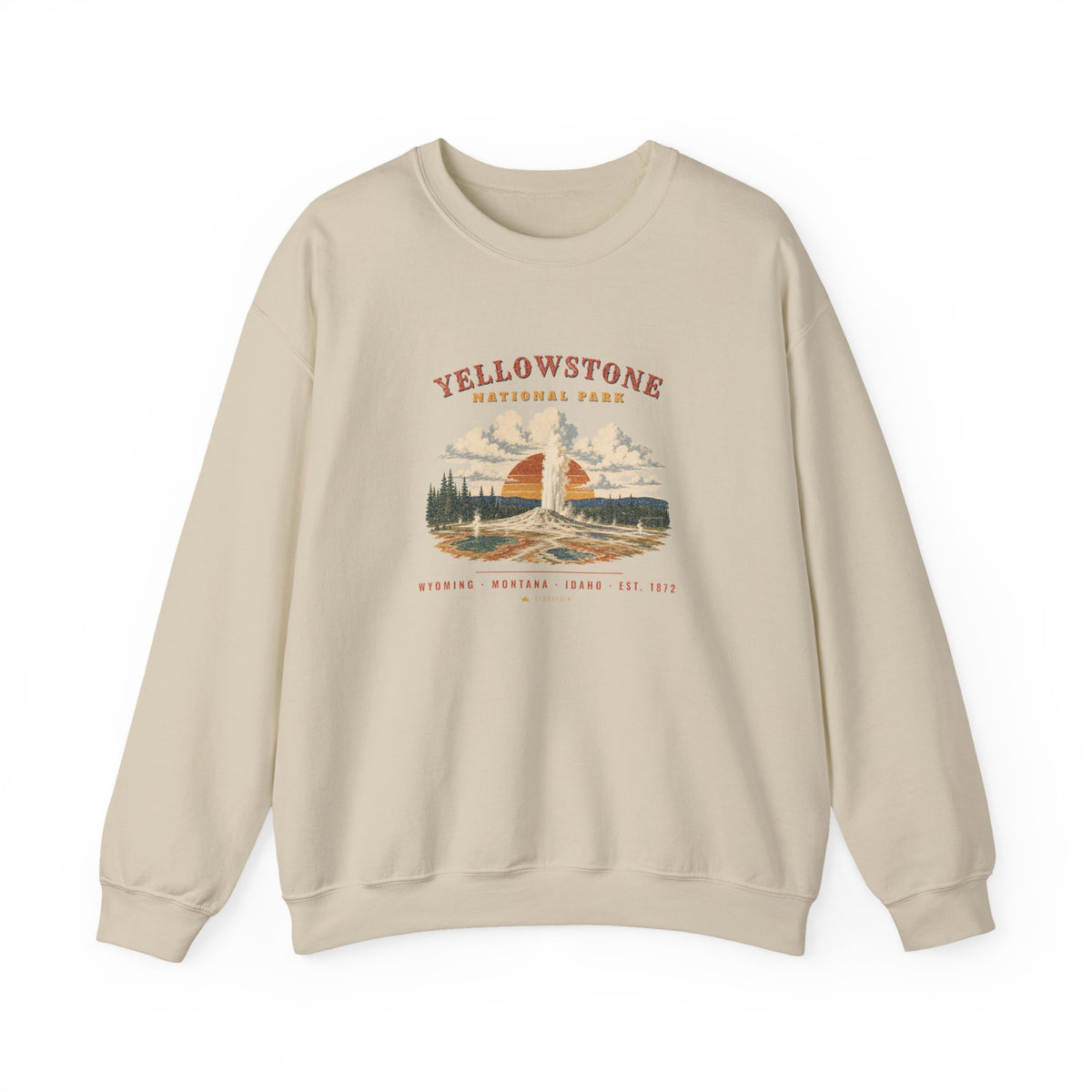 Yellowstone National Park Sweatshirt – Vintage Geyser Basin Crewneck – Landscape