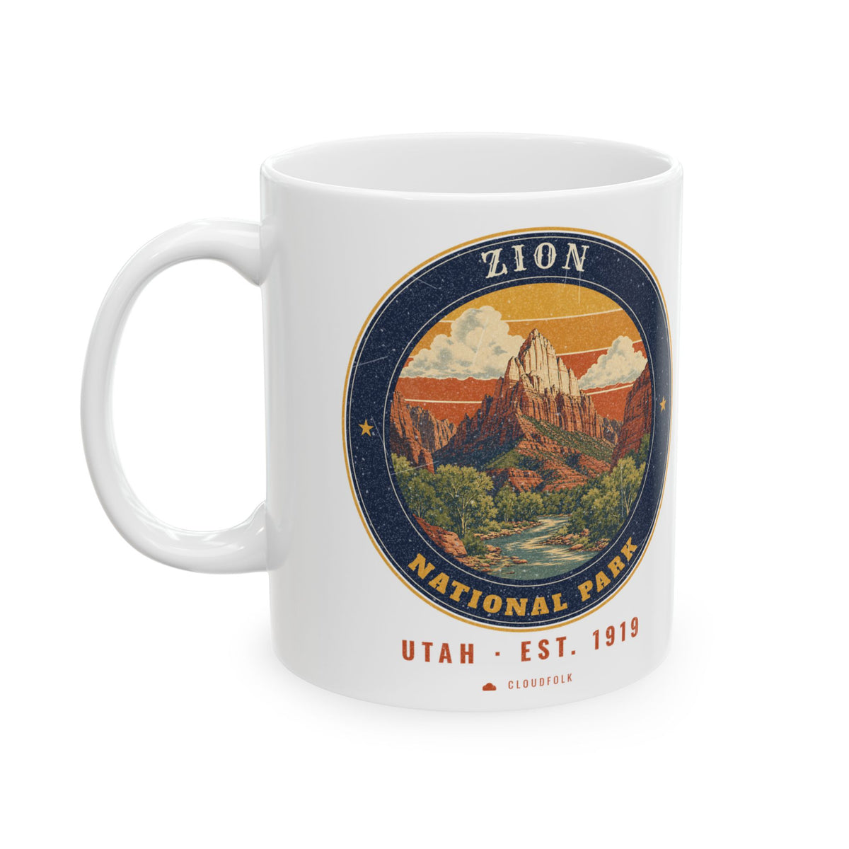 Zion National Park Mug – Vintage The Watchman 11oz Coffee Mug – Emblem