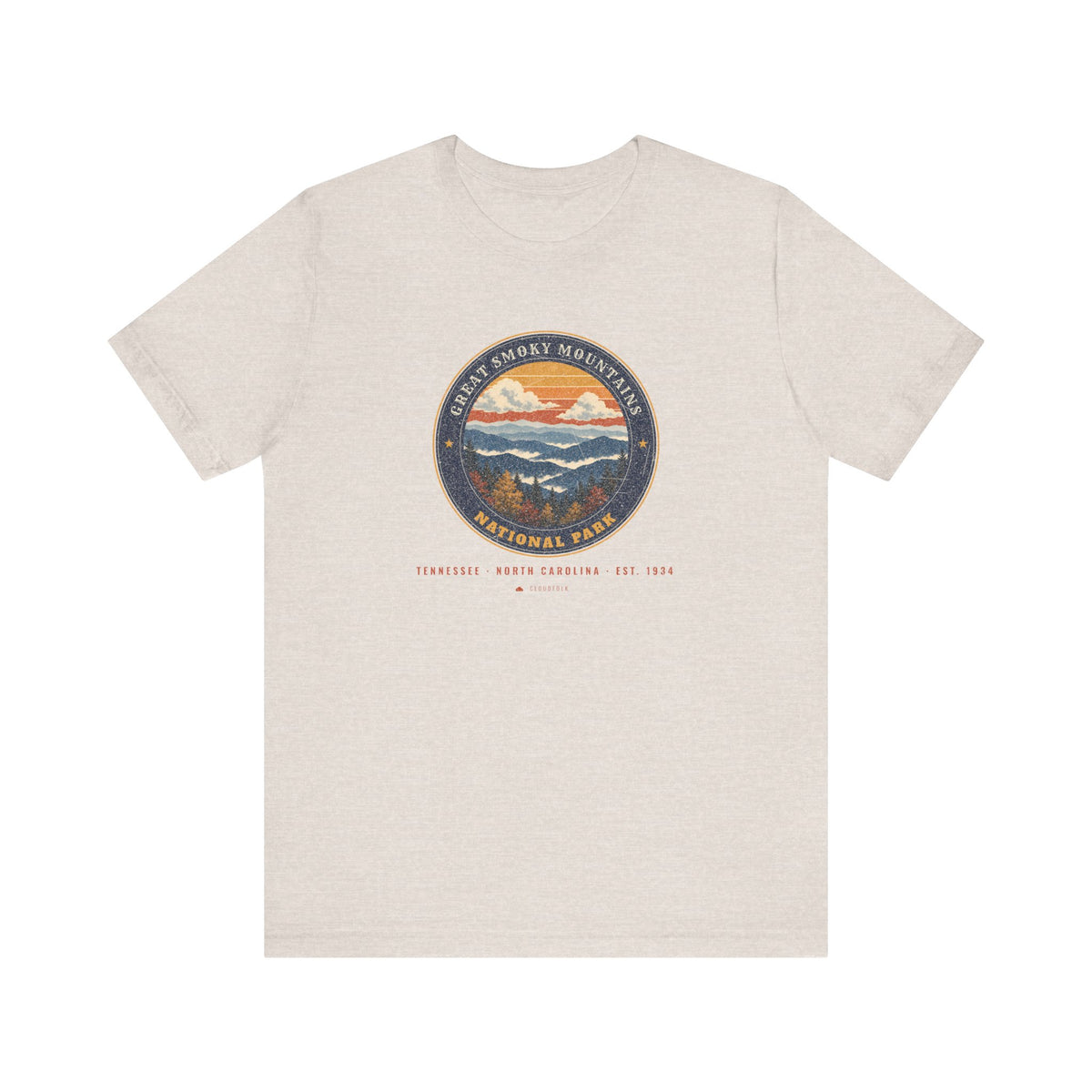 Great Smoky Mountains National Park T-Shirt – Vintage Misty Ridges Tee – Emblem