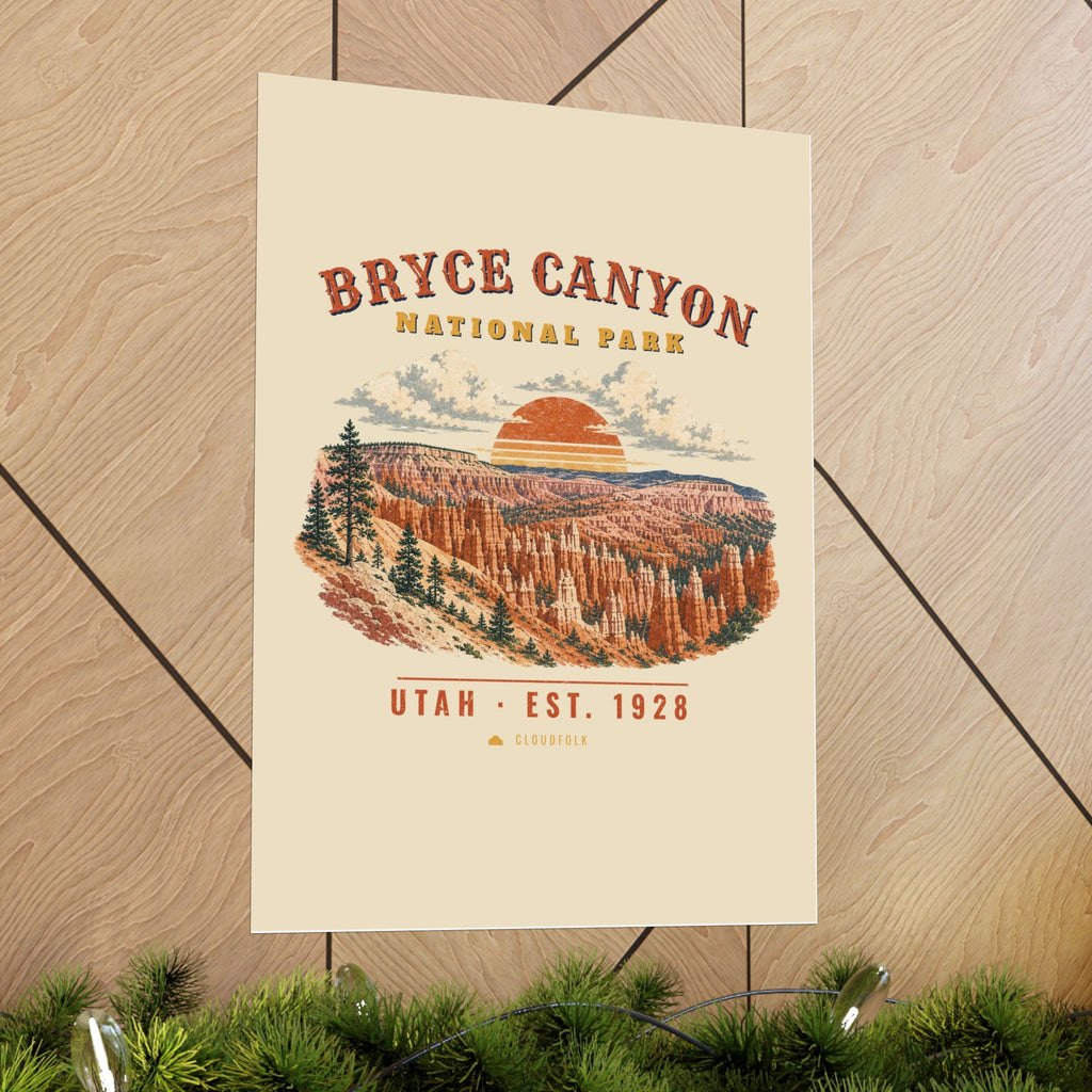 Bryce Canyon National Park Poster – Vintage Hoodoo Amphitheater 18x24 Art Print – Landscape