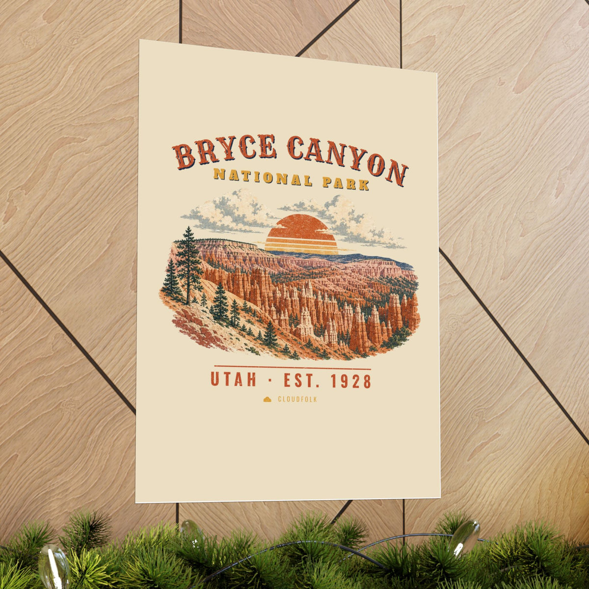 Bryce Canyon National Park Poster – Vintage Hoodoo Amphitheater 18x24 Art Print – Landscape