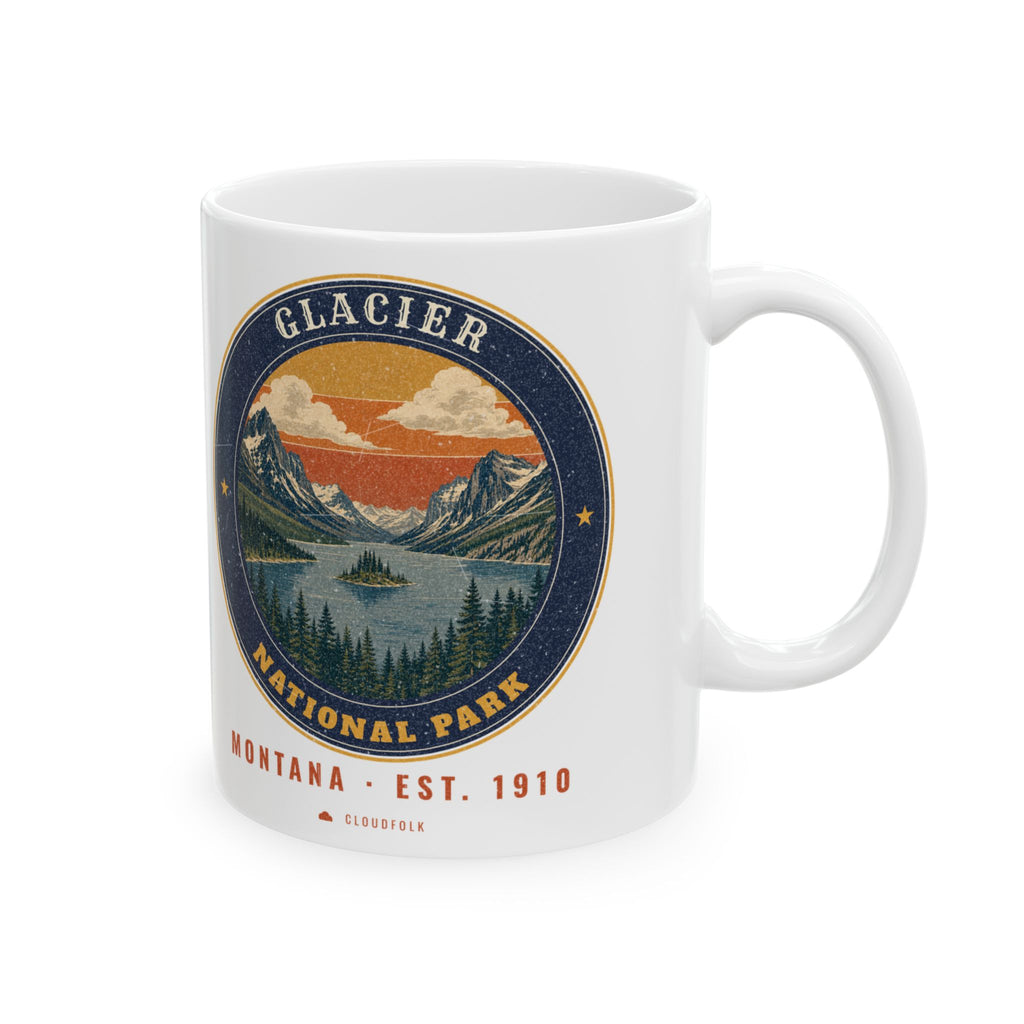 Glacier National Park Mug – Vintage St. Mary Lake 11oz Coffee Mug – Emblem
