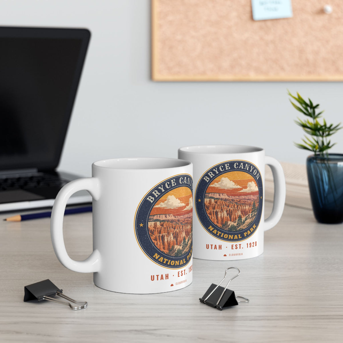 Bryce Canyon National Park Mug – Vintage Hoodoo Amphitheater 11oz Coffee Mug – Emblem
