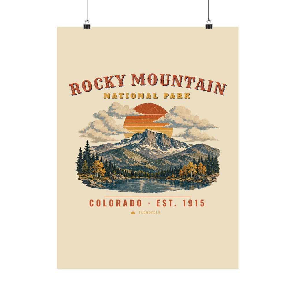 Rocky Mountain National Park Poster – Vintage Longs Peak 18x24 Art Print – Landscape