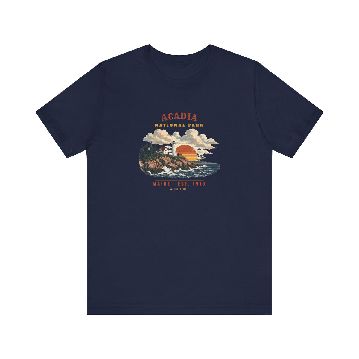 Acadia National Park T-Shirt – Vintage Lighthouse Coast Tee – Landscape