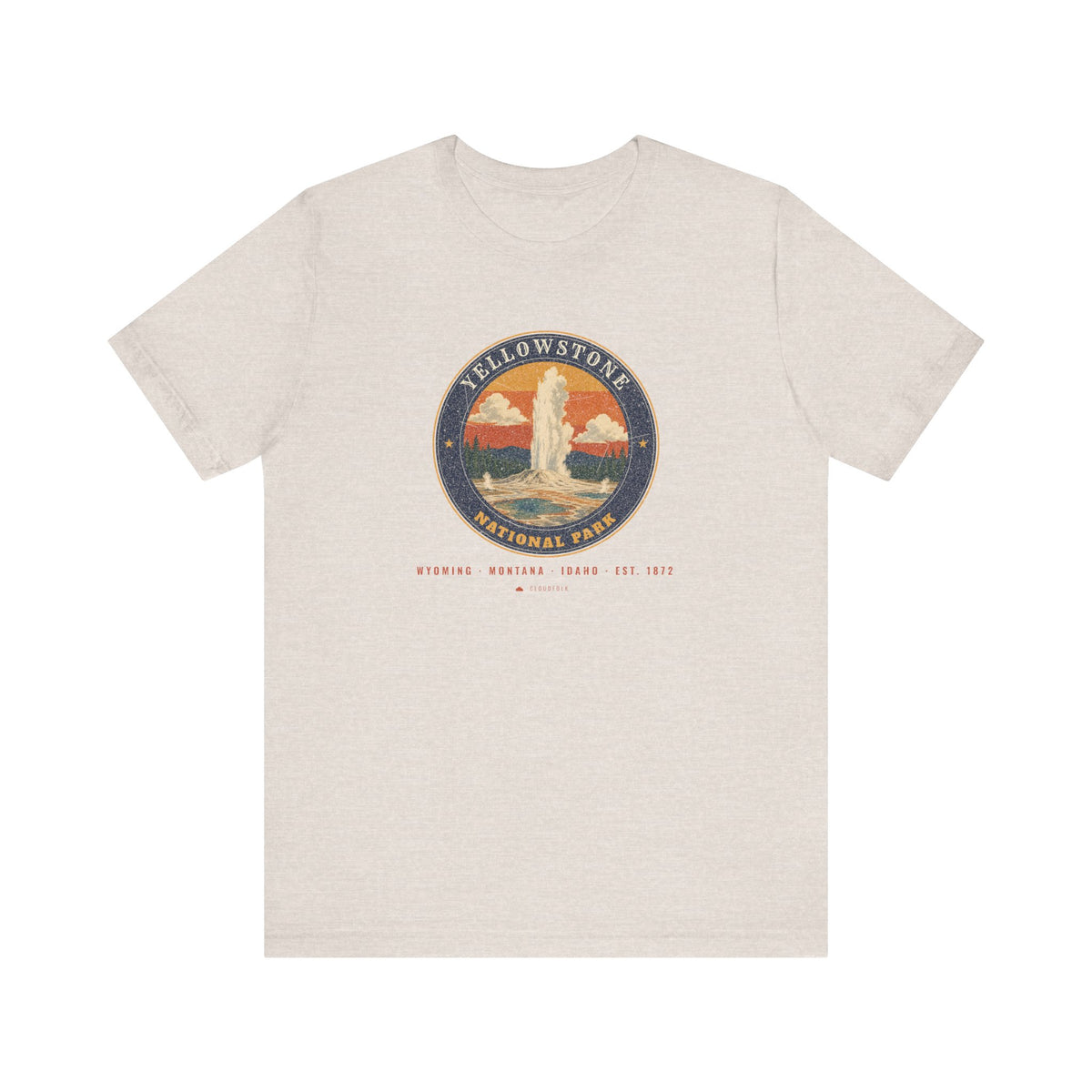 Yellowstone National Park T-Shirt – Vintage Geyser Basin Tee – Emblem