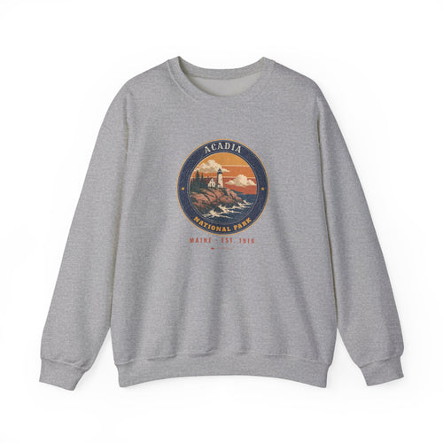 Acadia National Park Sweatshirt – Vintage Lighthouse Coast Crewneck – Emblem