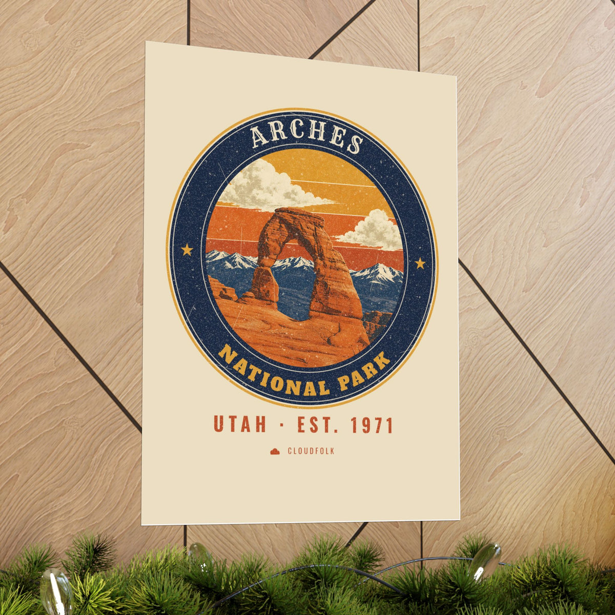 Arches National Park Poster – Vintage Delicate Arch 18x24 Art Print – Emblem