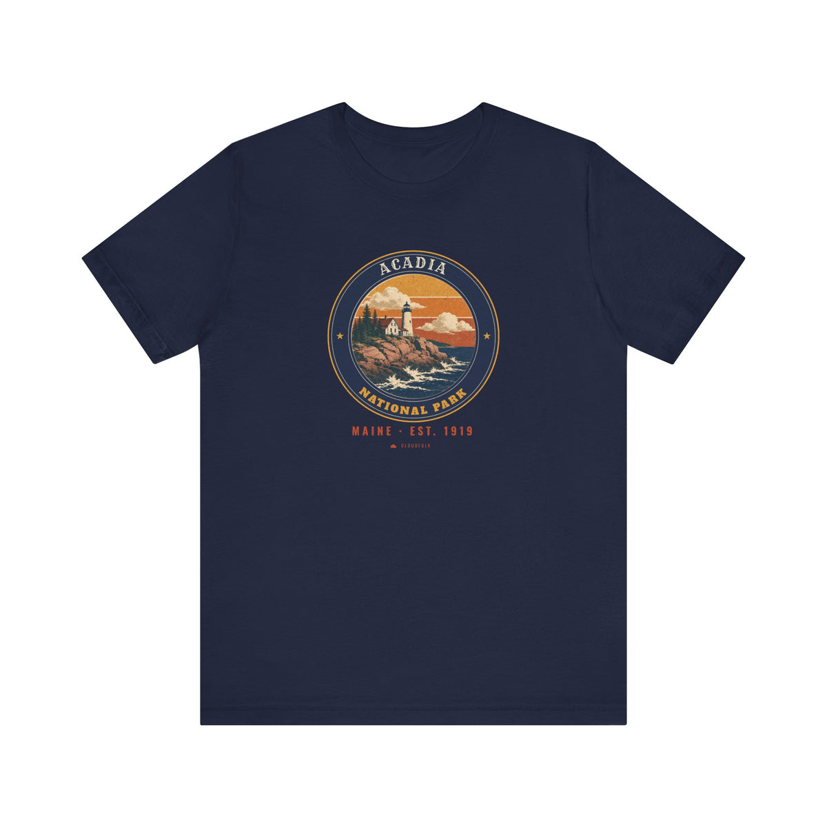 Acadia National Park T-Shirt – Vintage Lighthouse Coast Tee – Emblem