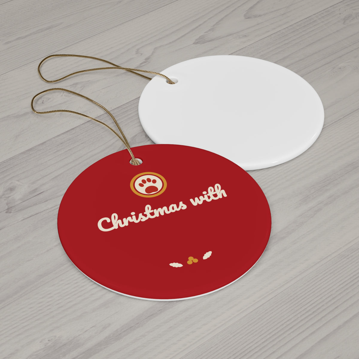 Custom Pet Name Christmas Ornament, Dog or Cat Ceramic Keepsake Ornament