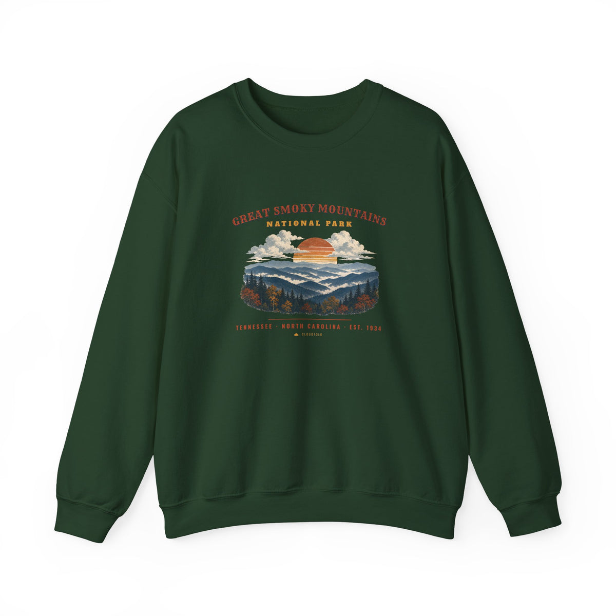 Great Smoky Mountains National Park Sweatshirt – Vintage Misty Ridges Crewneck – Landscape