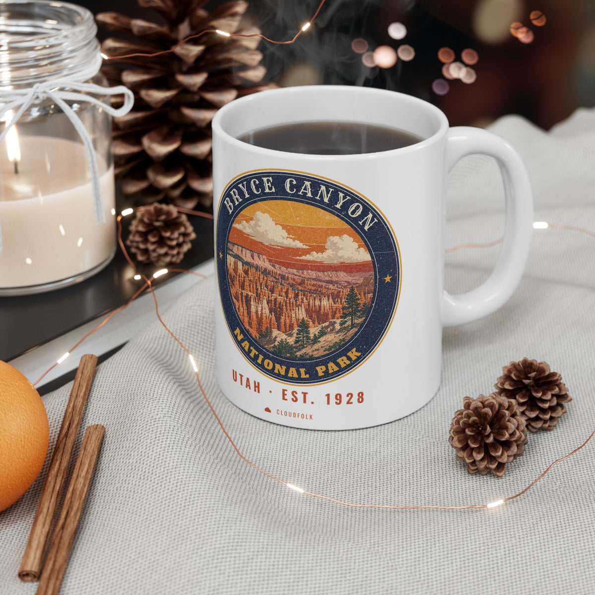 Bryce Canyon National Park Mug – Vintage Hoodoo Amphitheater 11oz Coffee Mug – Emblem