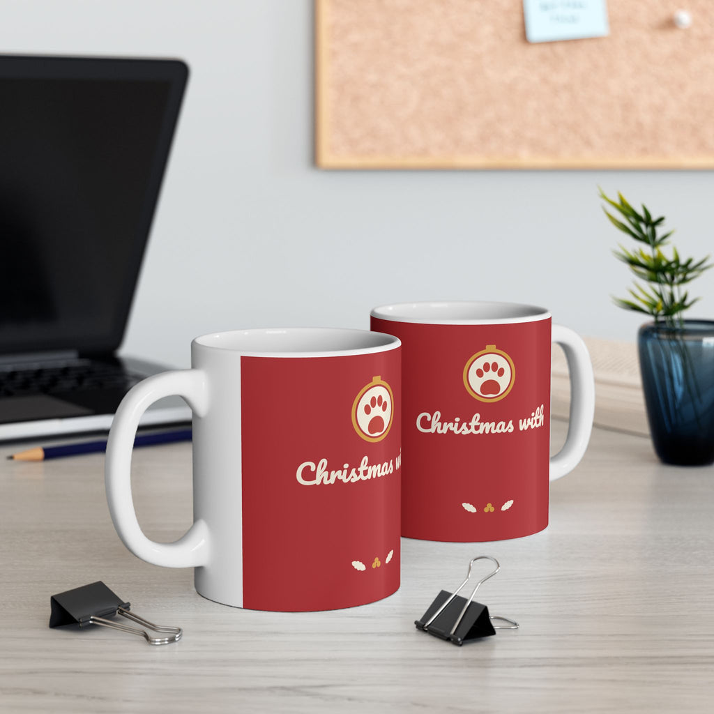 Custom Pet Name Christmas Mug, Dog or Cat Coffee Mug Gift