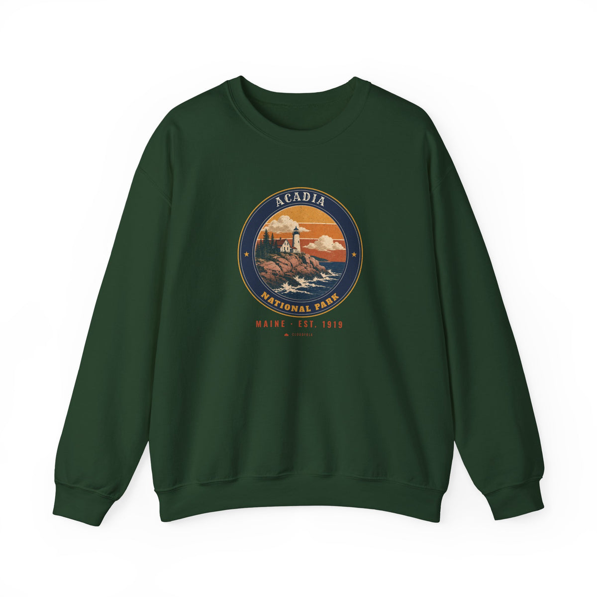 Acadia National Park Sweatshirt – Vintage Lighthouse Coast Crewneck – Emblem