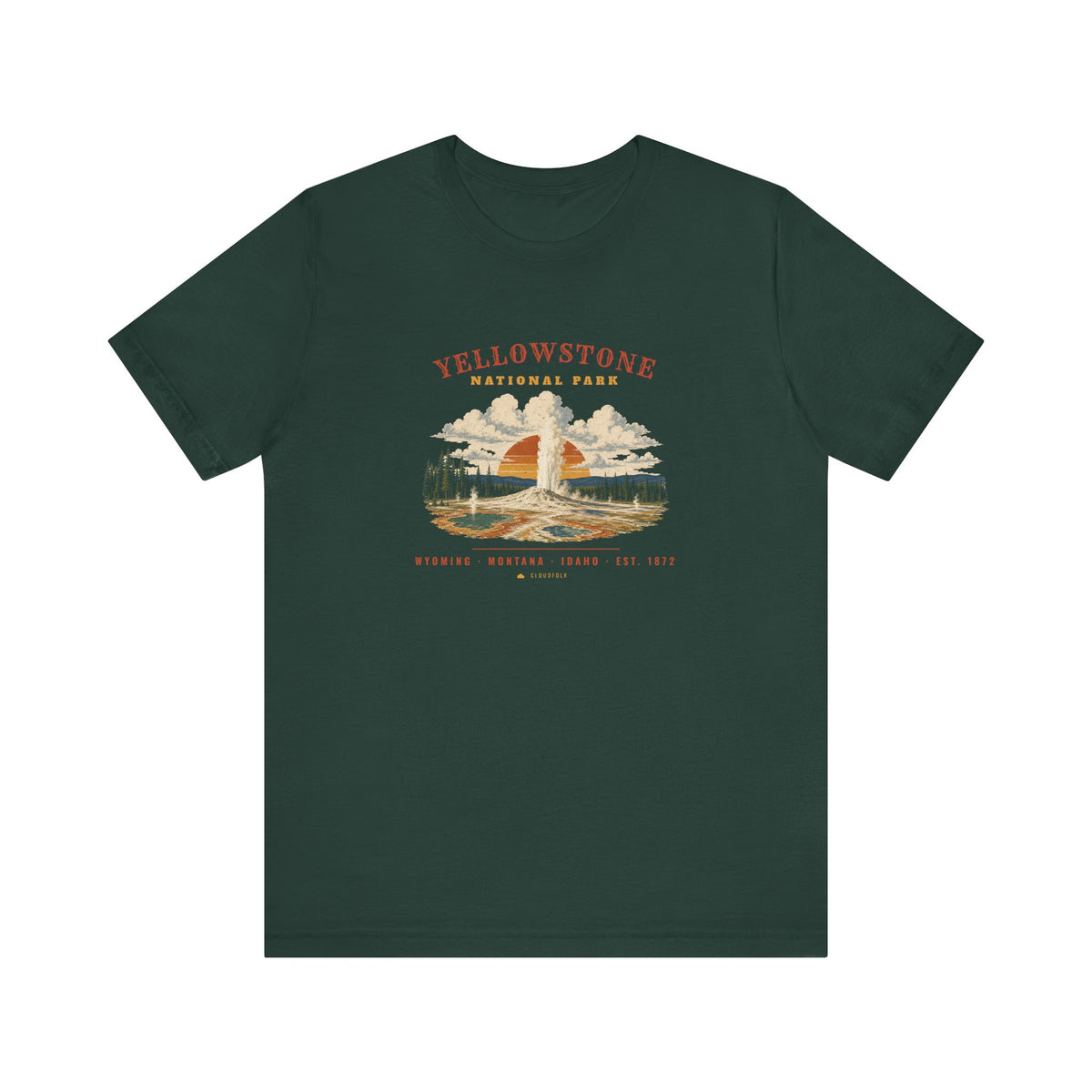 Yellowstone National Park T-Shirt – Vintage Geyser Basin Tee – Landscape
