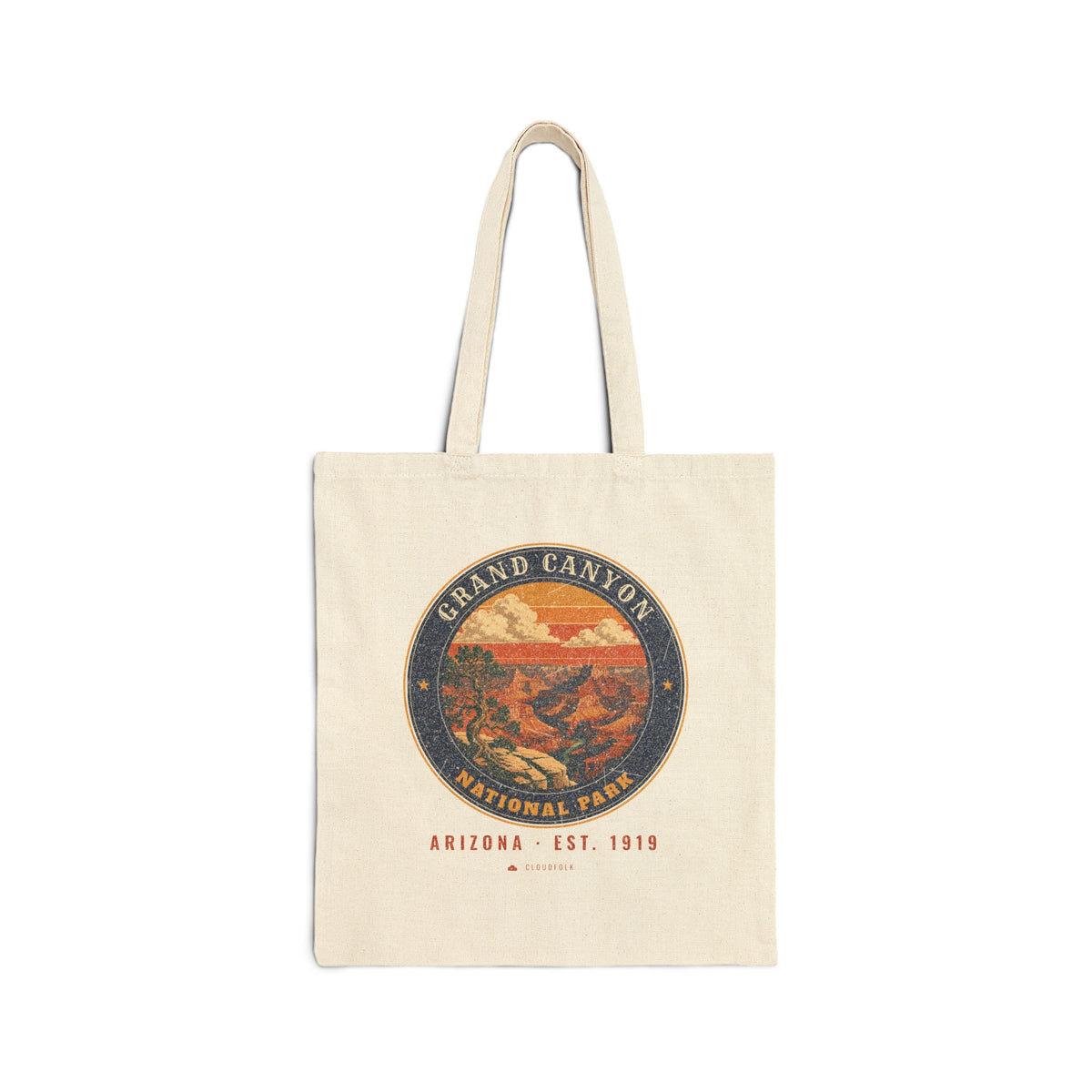 Grand Canyon National Park Tote Bag – Vintage South Rim Natural Canvas Tote – Emblem