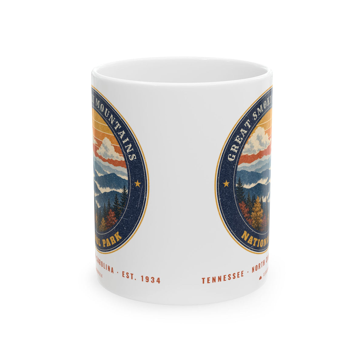 Great Smoky Mountains National Park Mug – Vintage Misty Ridges 11oz Coffee Mug – Emblem