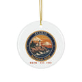 Acadia National Park Ornament – Vintage Lighthouse Coast Ceramic Christmas Ornament – Emblem