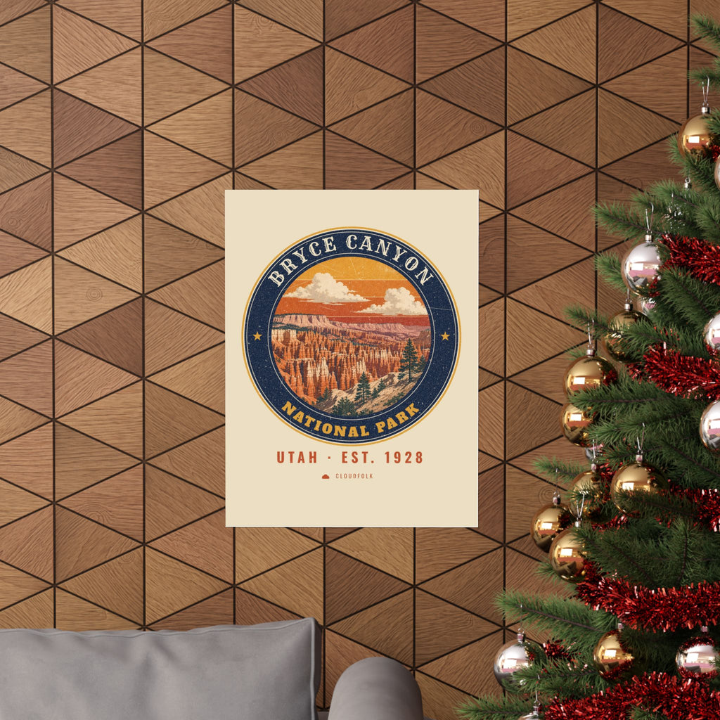 Bryce Canyon National Park Poster – Vintage Hoodoo Amphitheater 18x24 Art Print – Emblem