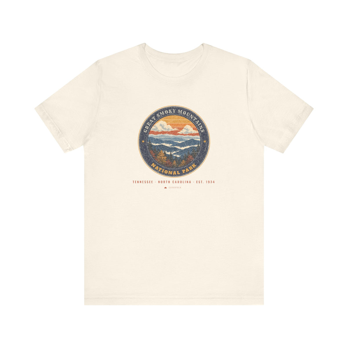 Great Smoky Mountains National Park T-Shirt – Vintage Misty Ridges Tee – Emblem