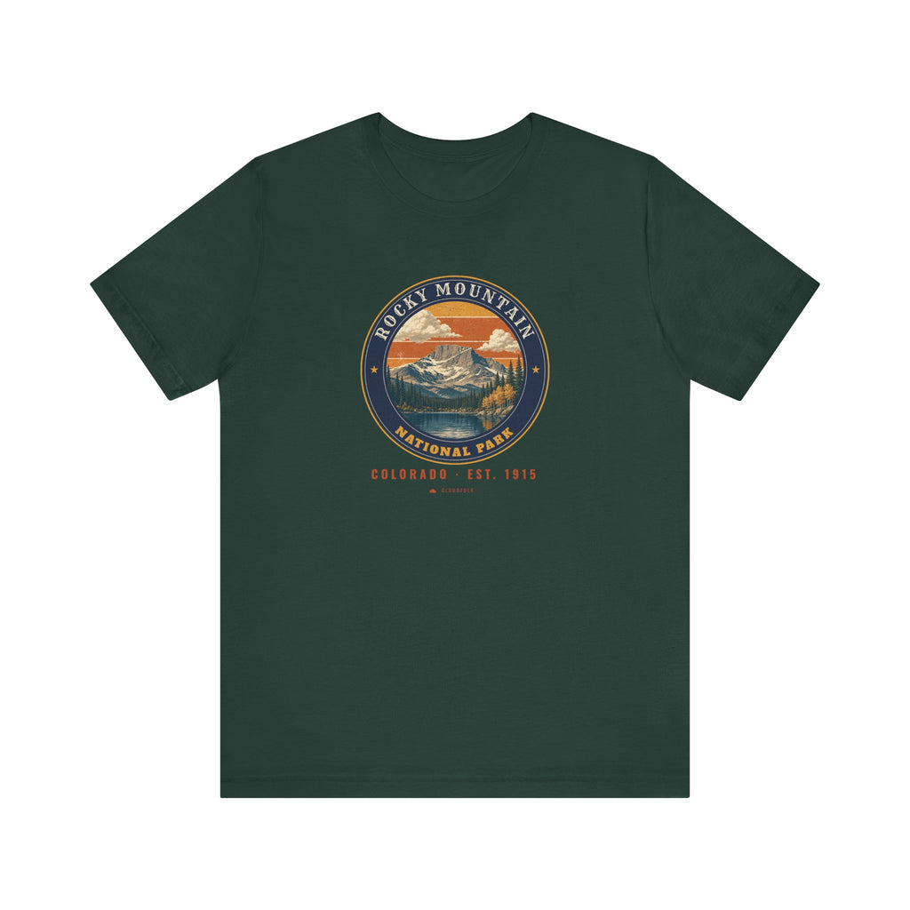 Rocky Mountain National Park T-Shirt – Vintage Longs Peak Tee – Emblem