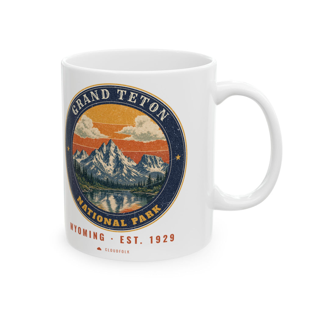 Grand Teton National Park Mug – Vintage Teton Range 11oz Coffee Mug – Emblem