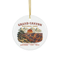 Grand Canyon National Park ceramic Christmas ornament, vintage South Rim design in the landscape style, photo 1 of 3