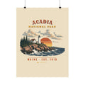 Acadia National Park Poster – Vintage Lighthouse Coast 18x24 Art Print – Landscape