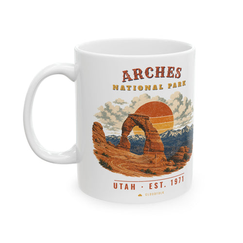 Arches National Park Mug – Vintage Delicate Arch 11oz Coffee Mug – Landscape